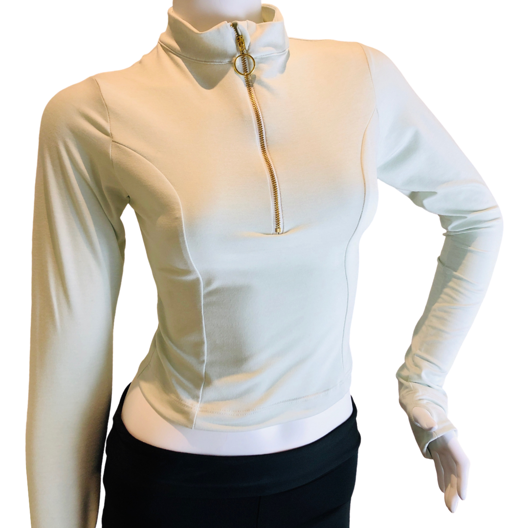 UPF Crop Top with Zip - AMBERNOON