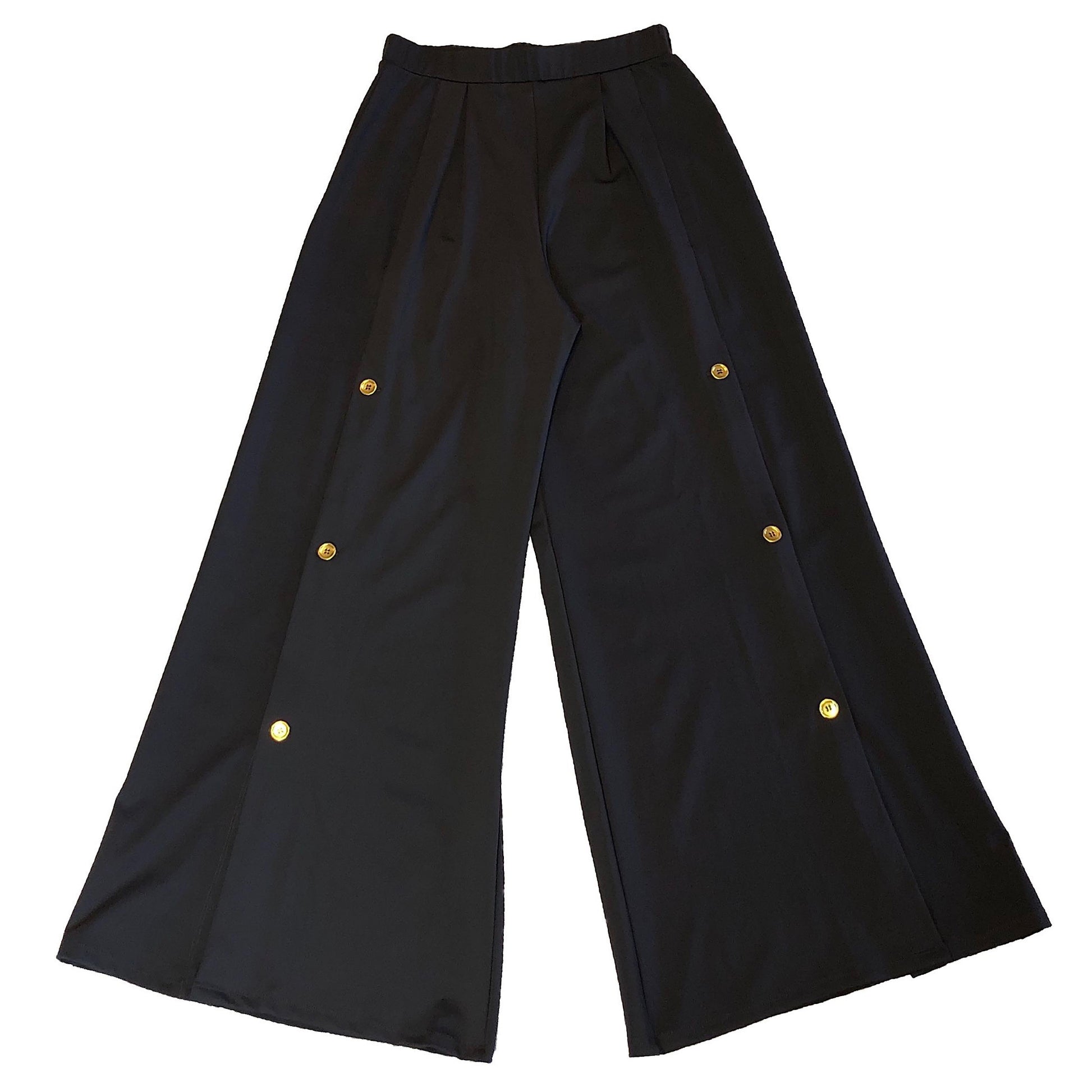 UPF Wide Leg Pant with Button Detail - AMBERNOON