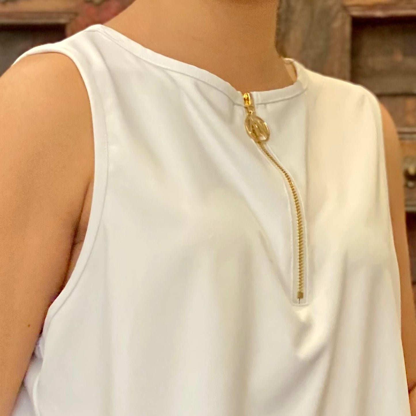 UPF 50+ Sleeveless Half Zipper Top - UPF 50+ Clothing | Ambernoon