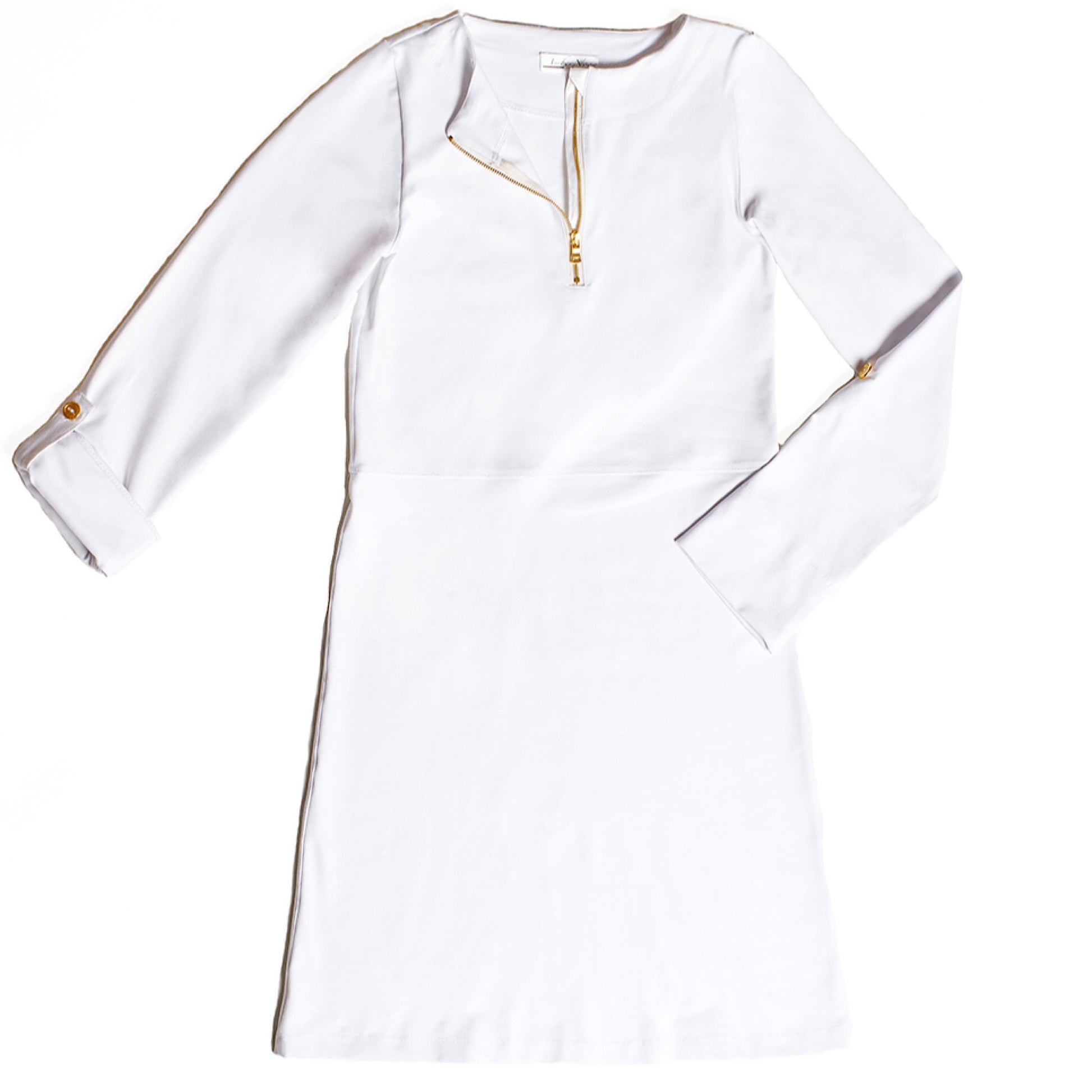 Half Zip Mock Neck UPF 50+ Tunic Dress - UPF Sun-Protective Clothing | Ambernoon