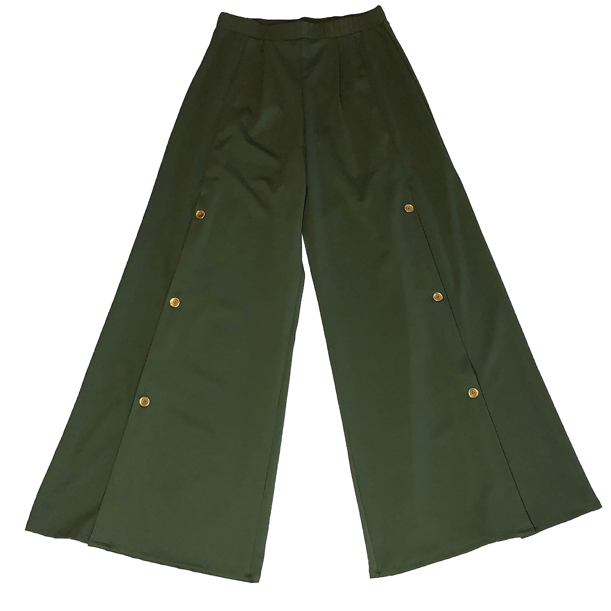UPF Wide Leg Pant with Button Detail - AMBERNOON